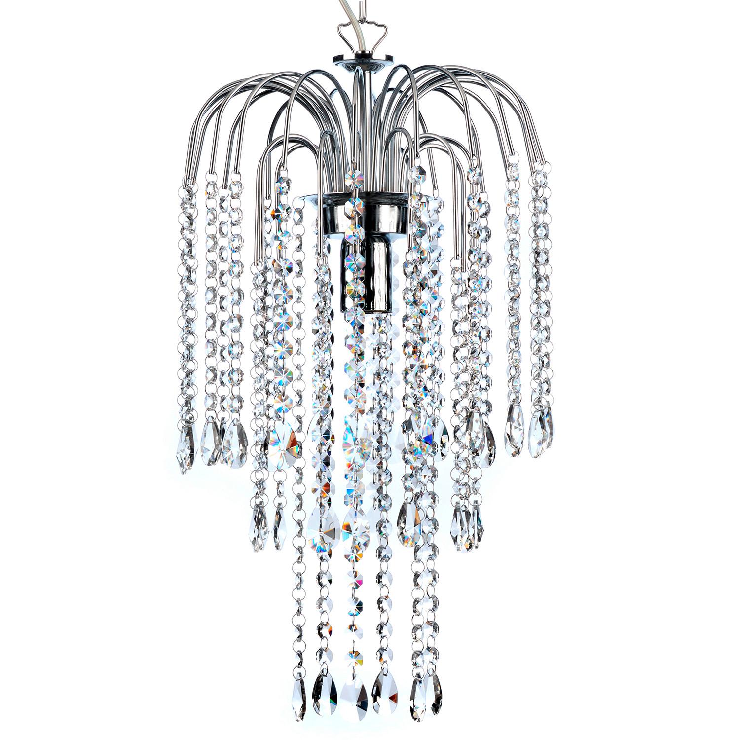 Kristall-hängeleuchte 4698/p - Chromfarben, KONVENTIONELL, Glas/Metall (30/30/100cm)