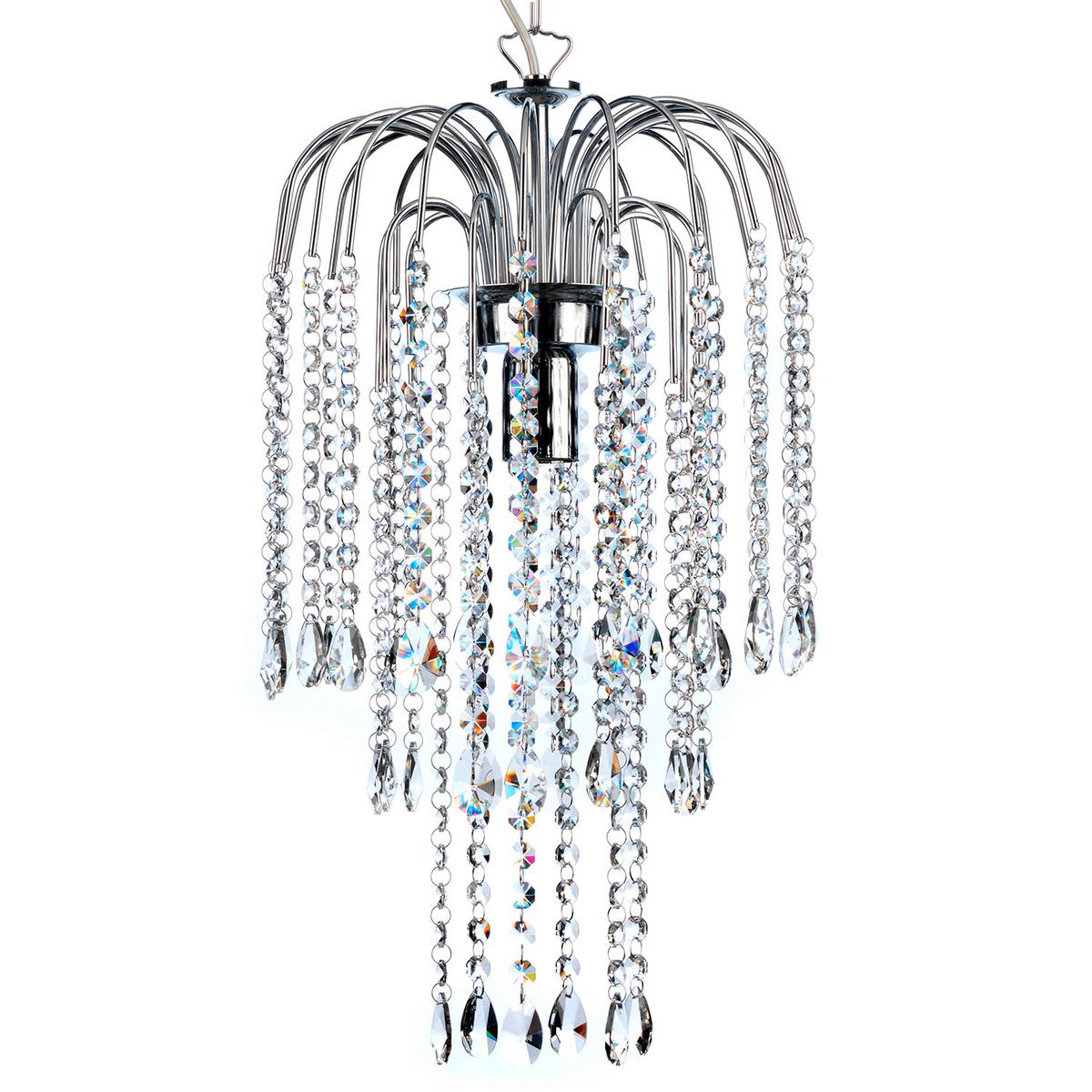 Kristall-hängeleuchte 4698/p - Chromfarben, KONVENTIONELL, Glas/Metall (30/30/100cm)