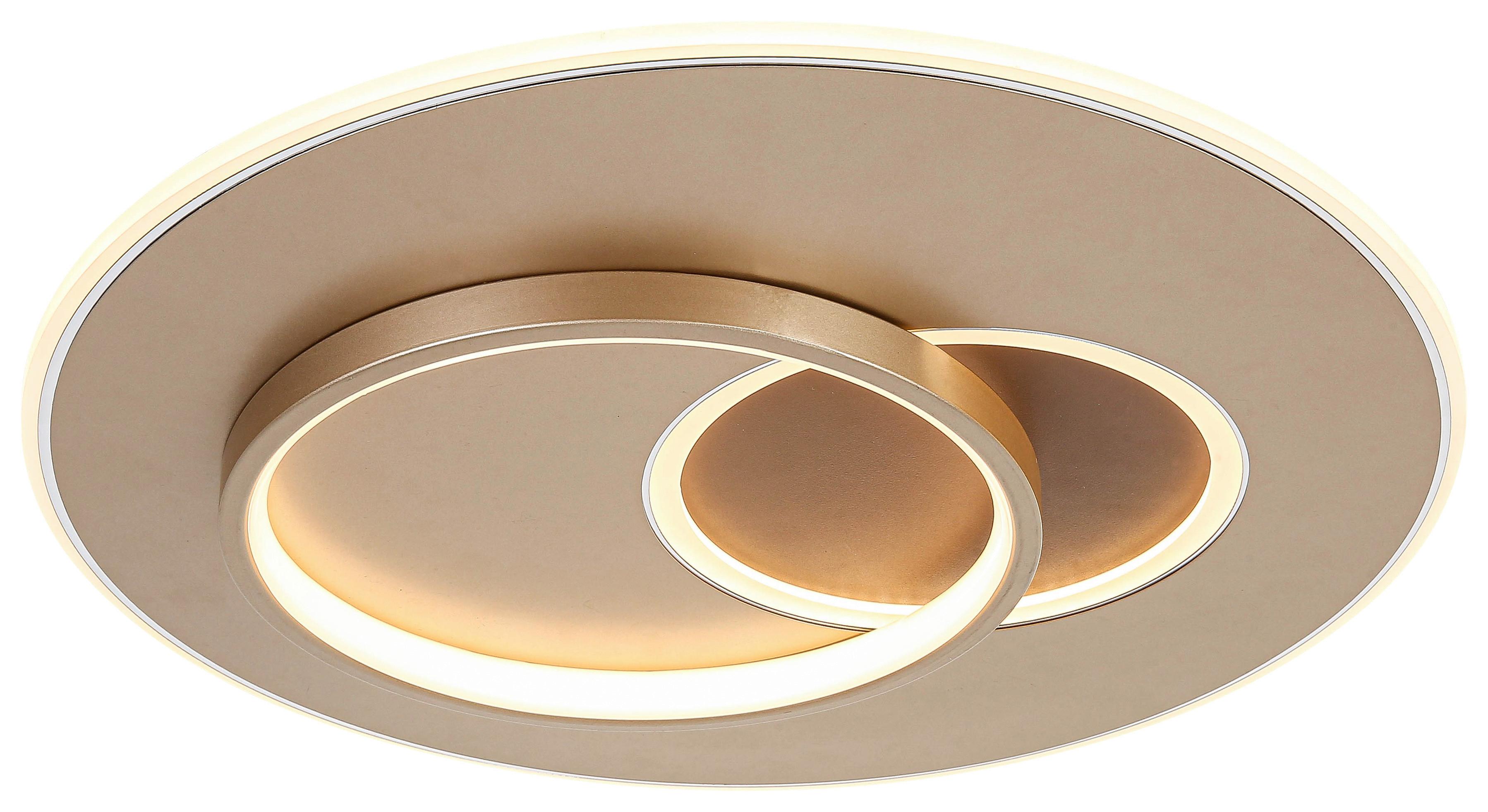 LED-Deckenleuchte Lejla Ø 50 cm - Chromfarben/Mokka, MODERN, Kunststoff/Metall (50/7cm) - Luca Bessoni