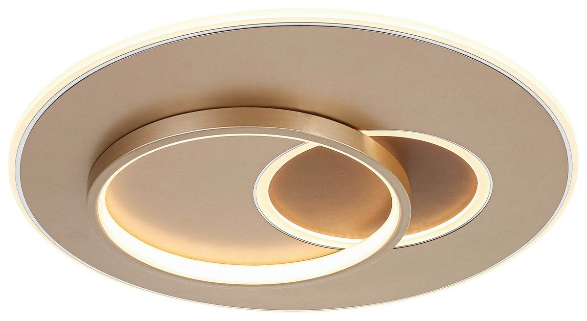 Led-deckenleuchte Lejla Ø 50 Cm - Chromfarben/Mokka, MODERN, Kunststoff/Metall (50/7cm) - Luca Bessoni