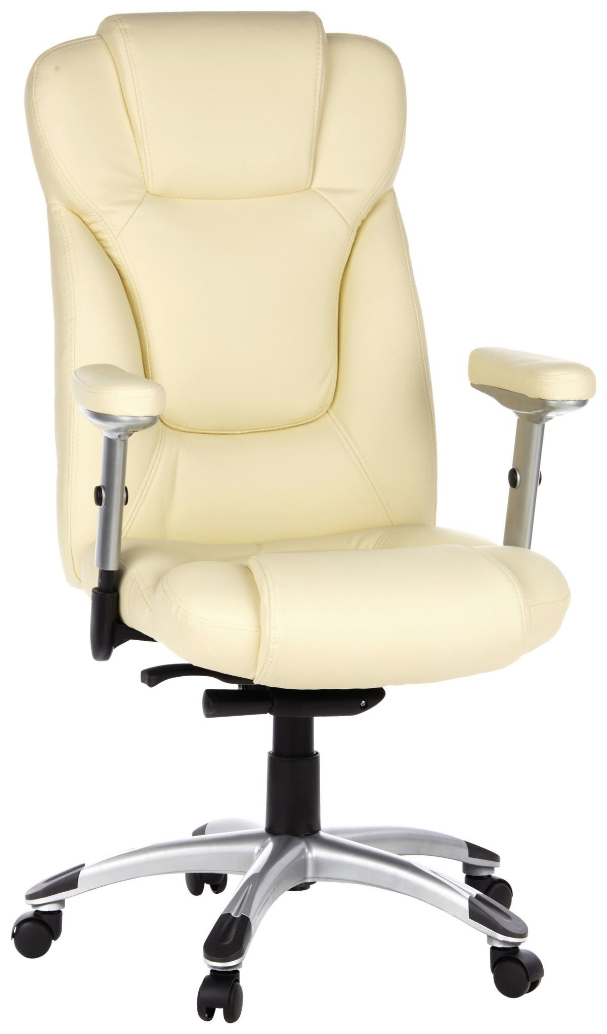 Chefsessel Embassy 200 Cremefarben - Silberfarben/Creme, MODERN, Kunststoff/Textil (63/131/53cm) - MID.YOU