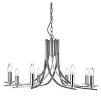 Kronleuchter 4168-8ss Ascona - Silberfarben, KONVENTIONELL, Glas/Metall (75/145cm)