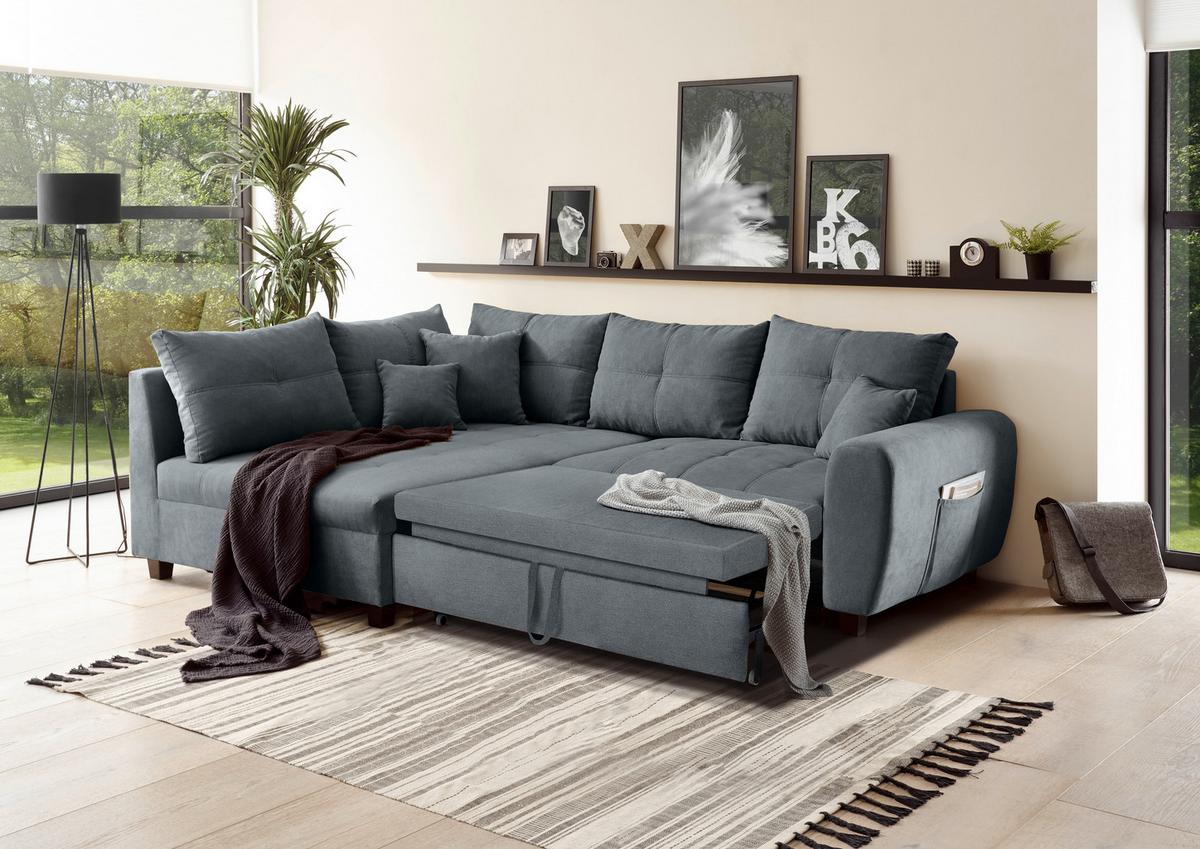 Sedacia súprava Lea antracit - antracitová, Basics, kompozitné drevo/textil (176/248cm) - MID.YOU