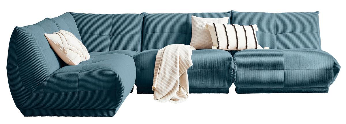 Ecksofa Giselle - Petrol, Trend, Textil (210/315cm) - Livetastic