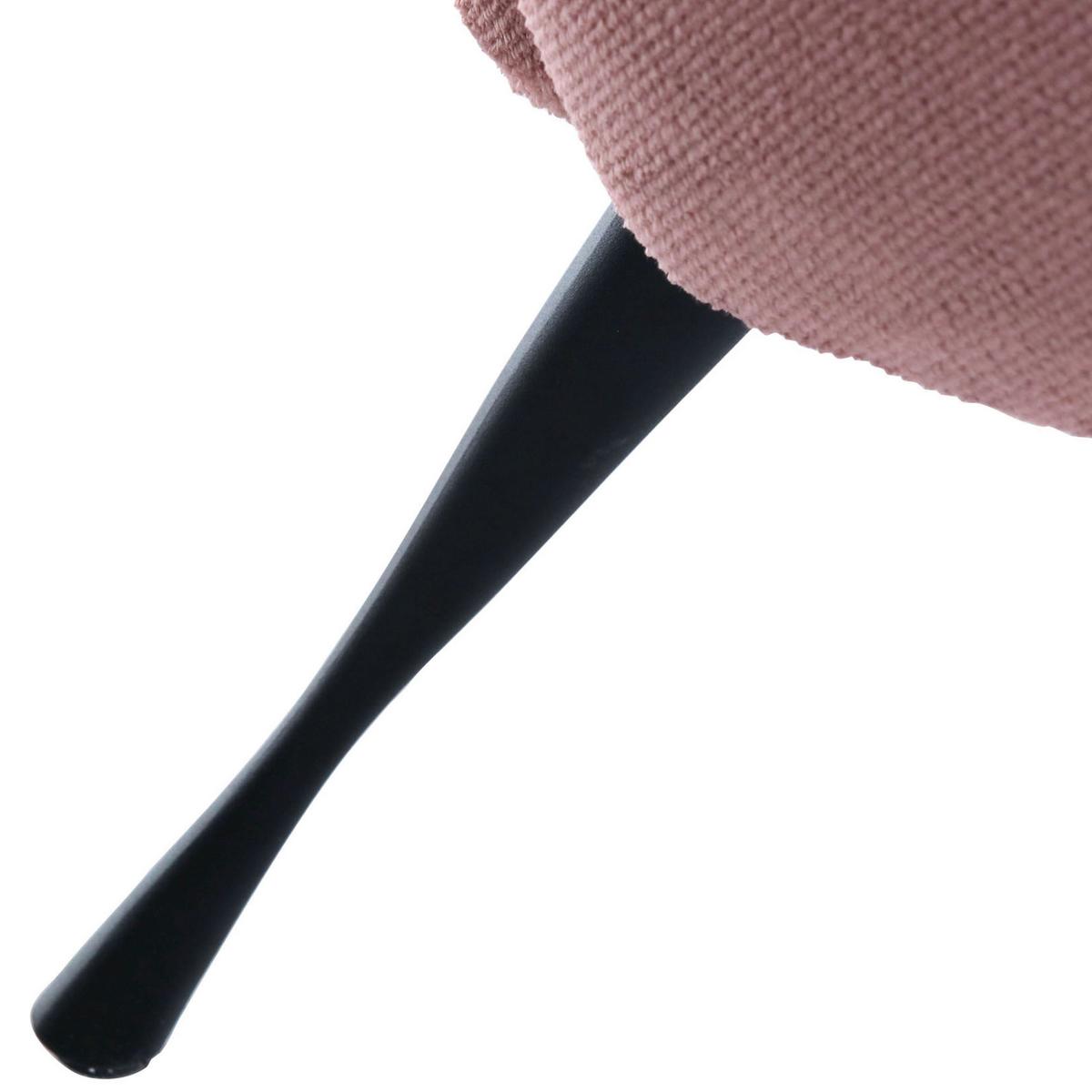 Hocker Lorris - Schwarz/Rosa, KONVENTIONELL, Textil (60/49/53cm) - MID.YOU