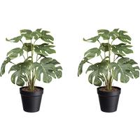 Kunstpflanze Philodendron H: 38 cm - Schwarz/Weiß, Design, Kunststoff (38cm) - P & B
