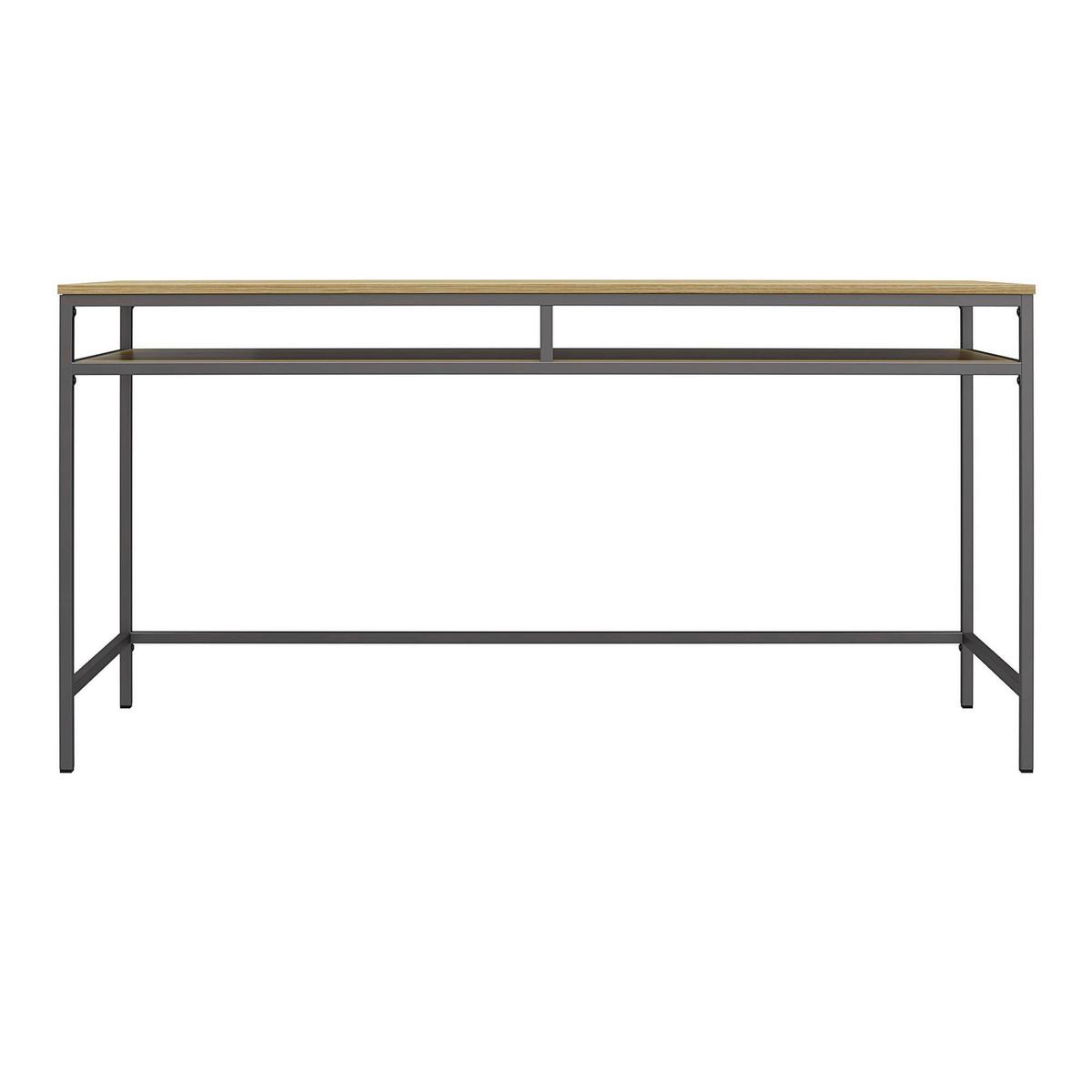 Schreibtisch Bradford Eiche Grau Dekor L: 151cm - Eiche grau/Grau, Design, Holzwerkstoff/Metall (151/75/50cm) - MID.YOU