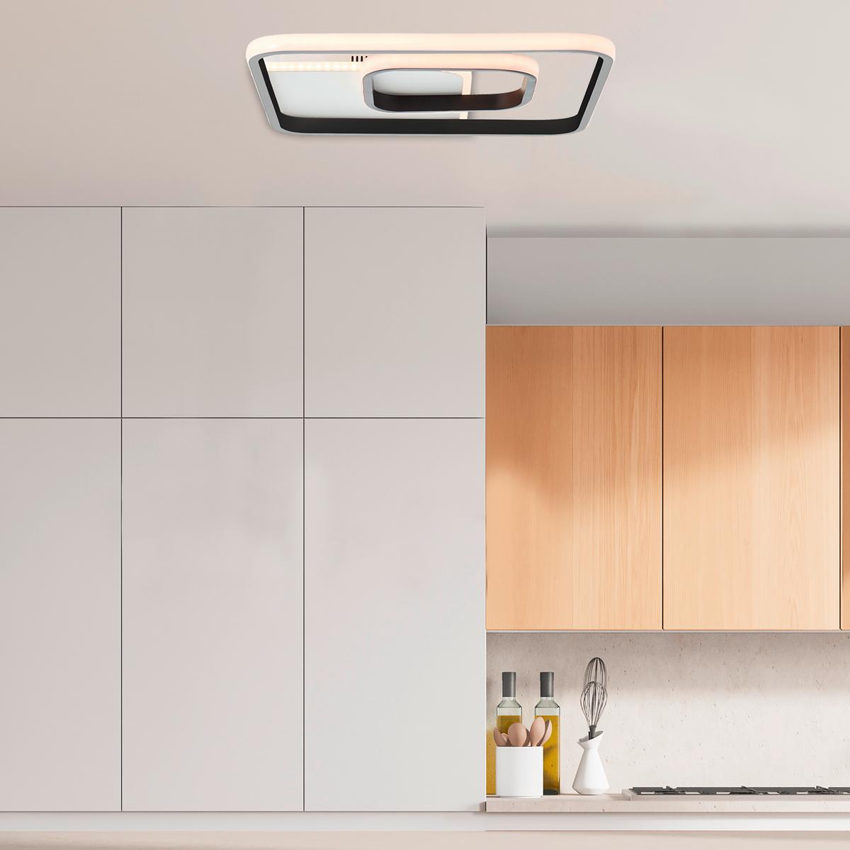 LED-Deckenleuchte Merapi L: 40,4 cm, 1-Flammig - Schwarz/Weiß, Design, Kunststoff/Metall (5,6/40,4/40,4cm) - Brilliant