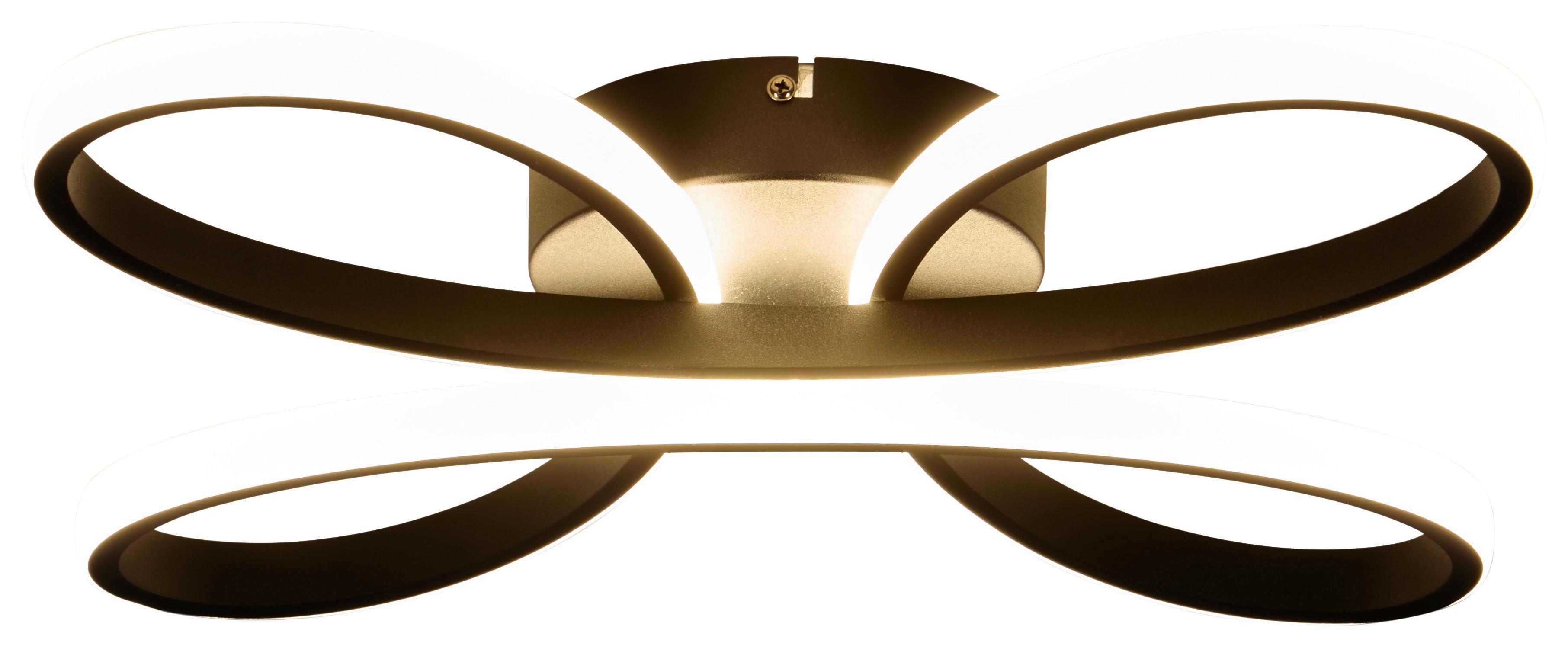 LED-Deckenleuchte Basti - Schwarz, MODERN, Kunststoff/Metall (40/7,5cm) - Luca Bessoni