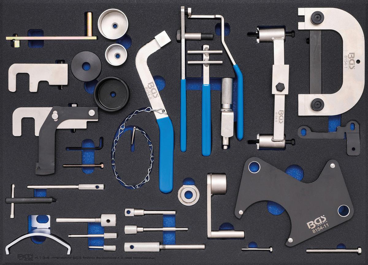 Motor-Einstellwerkzeug-Satz 4134 - Blau/Silberfarben, Basics, Metall (56,7/40,8/3,2cm)