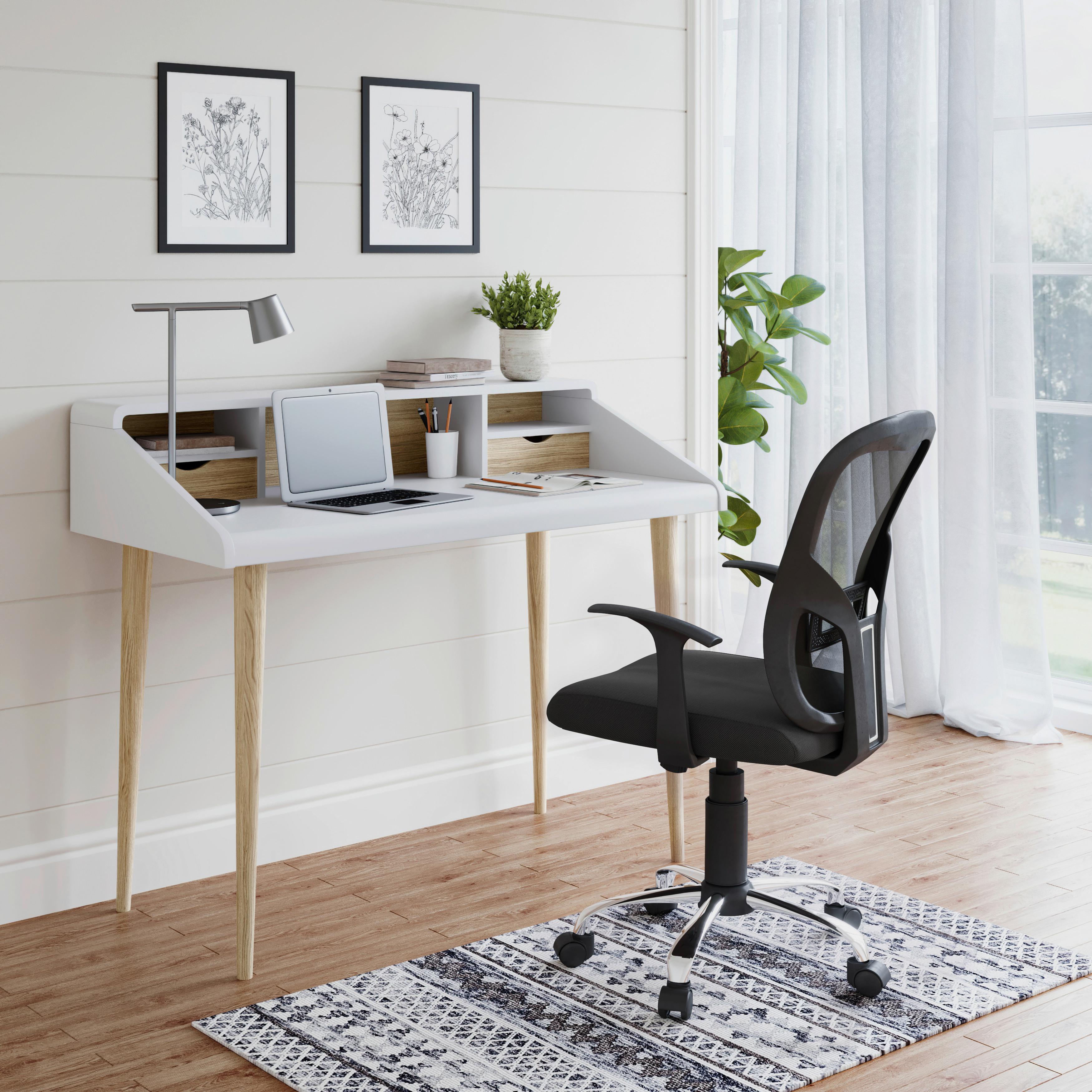 Drehstuhl Tampa Schwarz B: 62 cm - Silberfarben/Schwarz, Design, Kunststoff/Textil (62/109/62cm) - MID.YOU