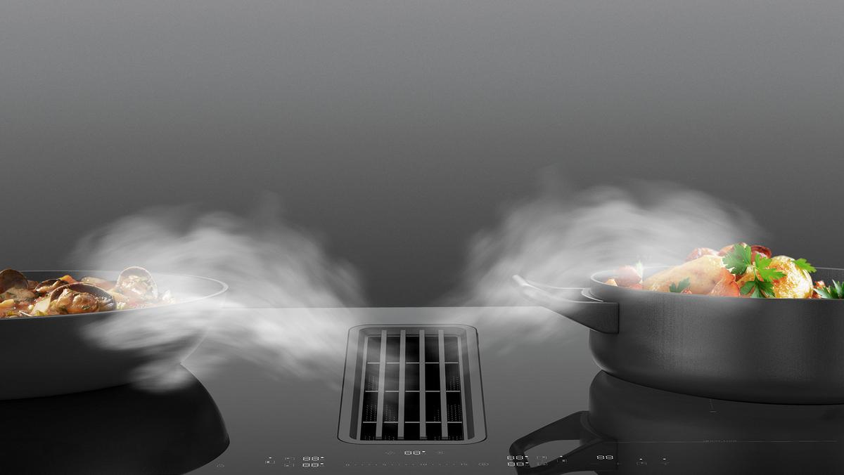 Kochfeld-Dunstabzug-Kombi Mih7480y225gkh1 - Schwarz, MODERN, Glas/Kunststoff (80/23,7/52cm) - Midea