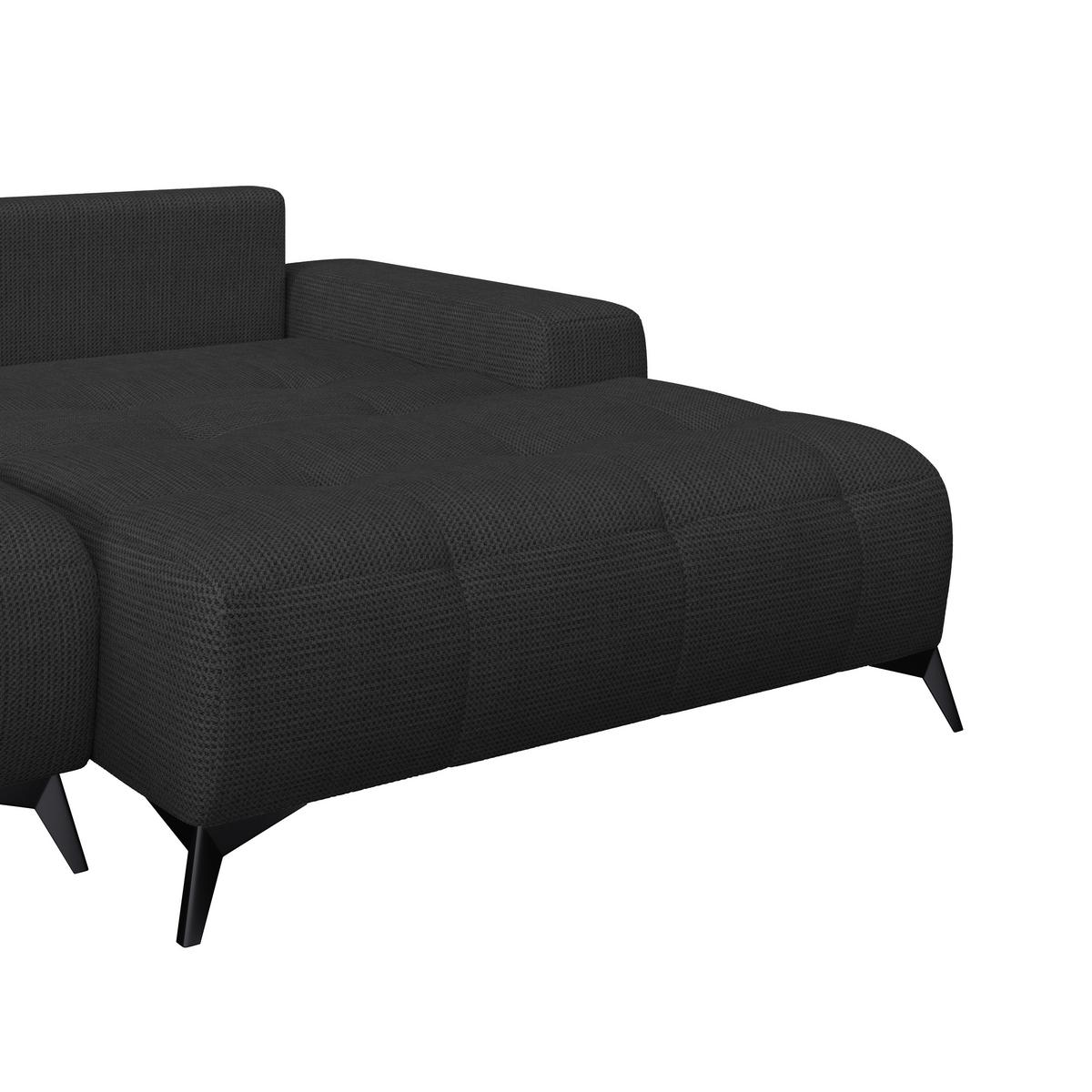 Ecksofa Mauro Schwarz, mit Schlaffunktion - Schwarz, Trend, Textil (290/175cm) - Luca Bessoni