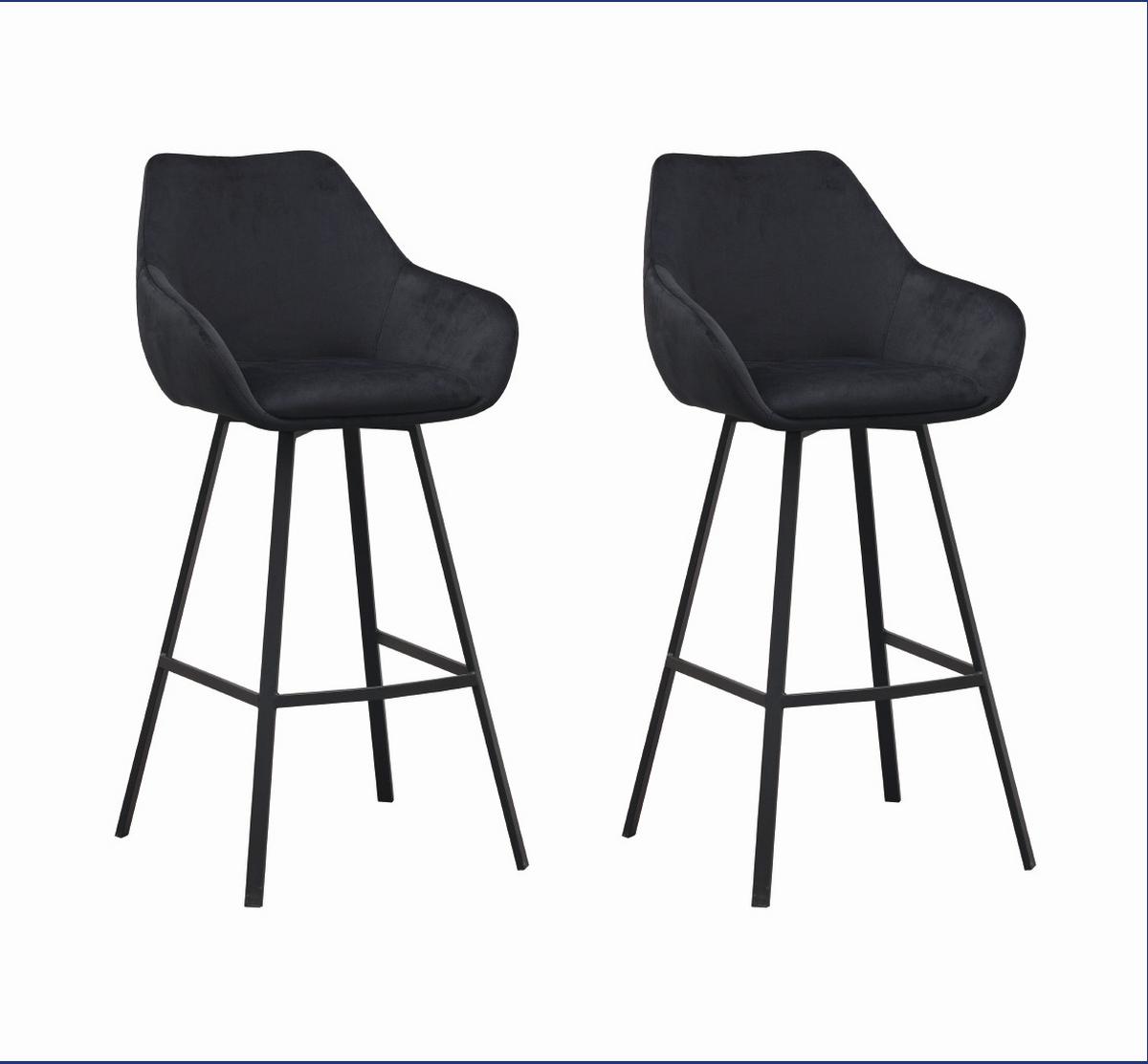 SADA BAROVÝCH ŽIDLÍ CASPER - černá, Moderní, kov/textil (55cm) - MID.YOU