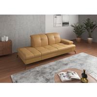 Récamiere Amica E, Currygelb B: 231 Cm - Currygelb/Schwarz, KONVENTIONELL, Leder/Textil (231/90/122cm) - Sit & More