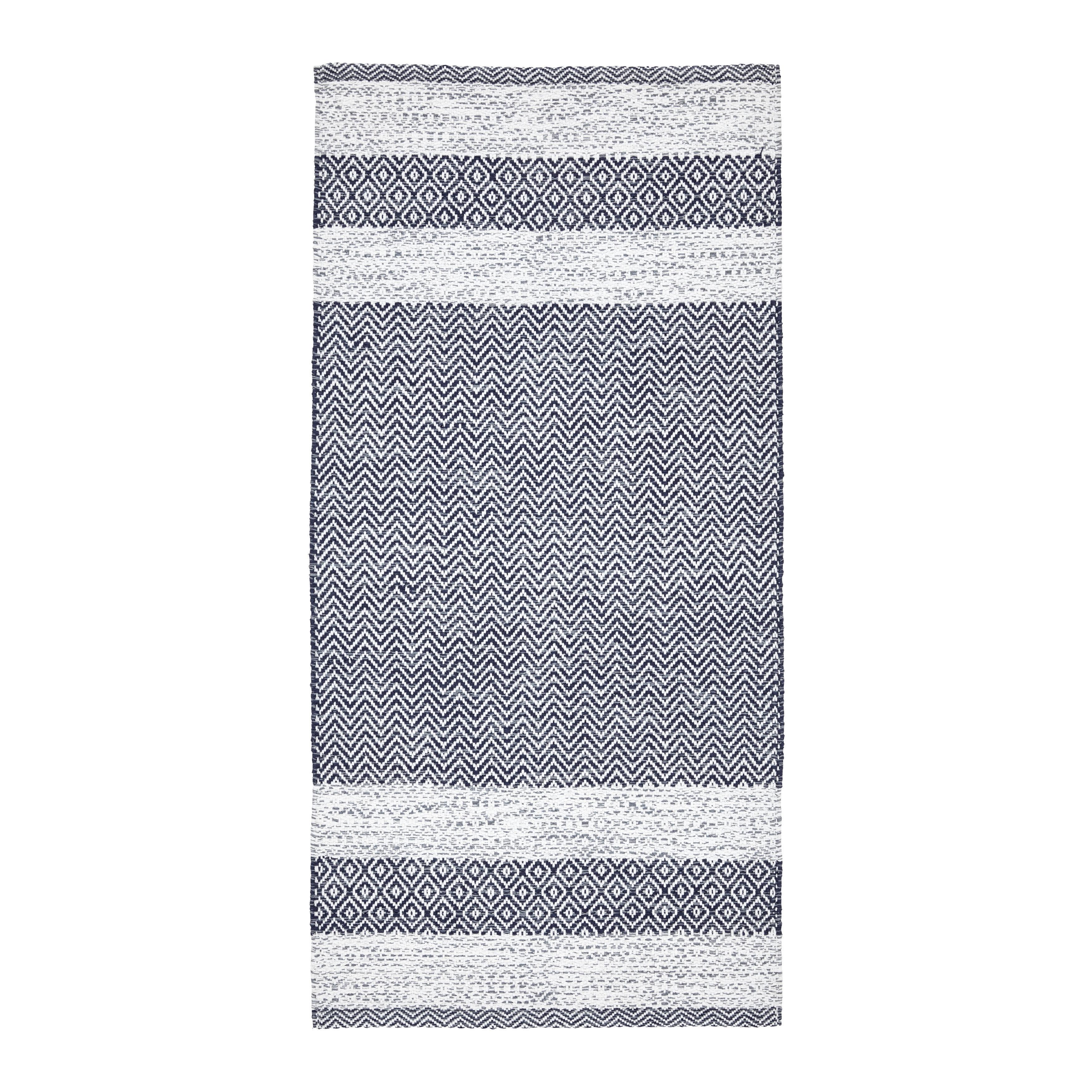 Ručne tkaný koberec ELISA, š/d: 80/150 cm - biela/tmavosivá, Modern, textil (80/150cm) - Modern Living