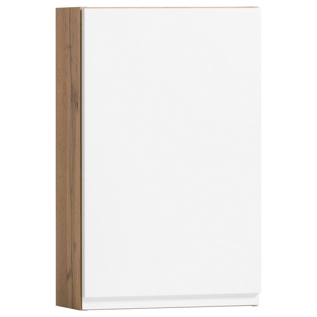 Hängeschrank Varese B: 40 cm Weiß/Wotaneiche Dekor