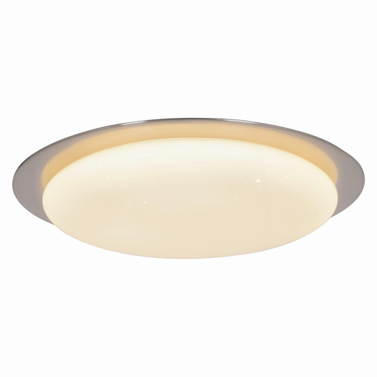 LED-Deckenleuchte Auckland Ø 42 cm dimmbar m. Sternenhimmel - Chromfarben/Weiß, Basics, Kunststoff/Metall (42cm) - Näve