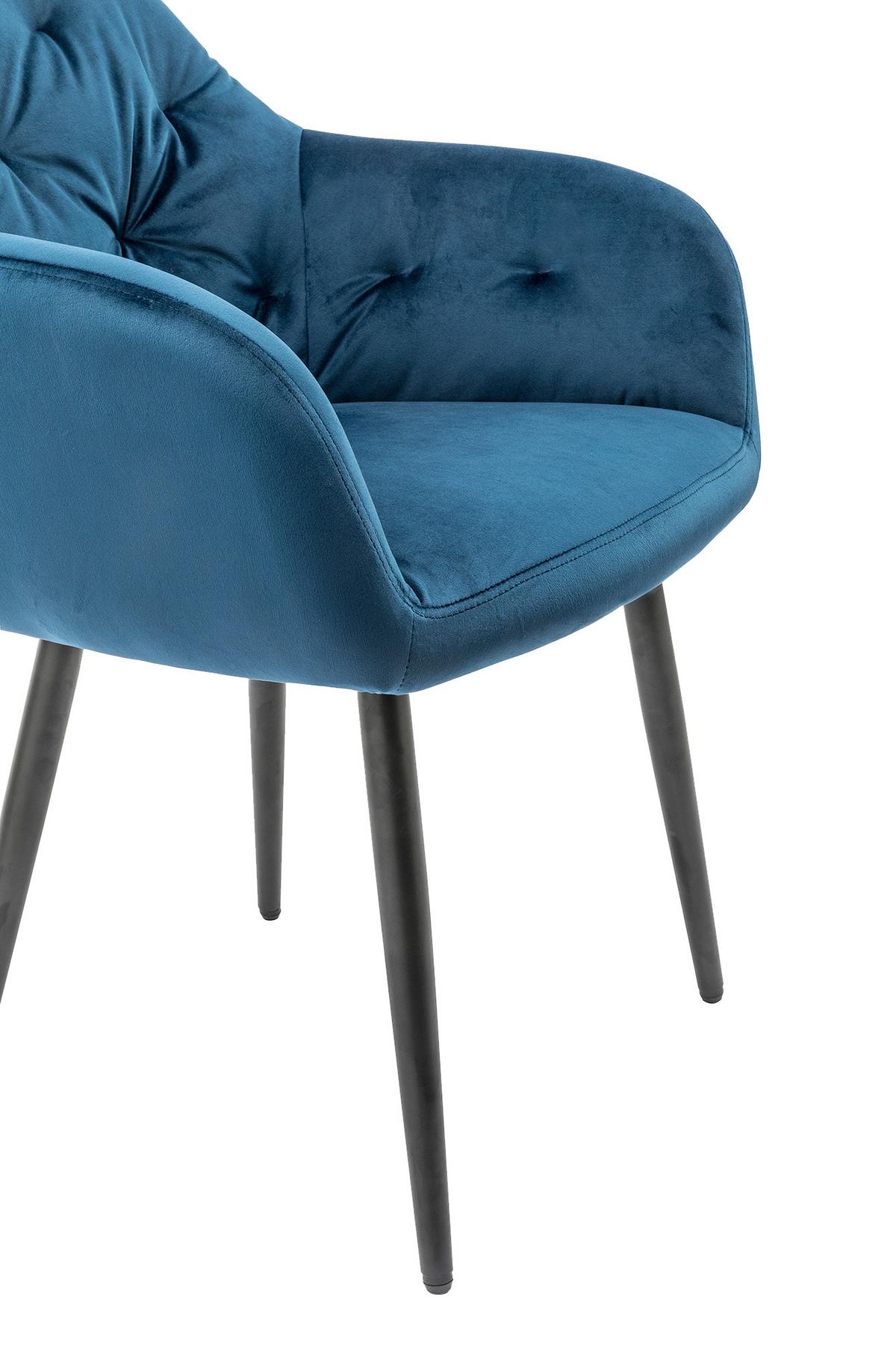 Armlehnstuhl Blau B: 61 Cm - Blau/Schwarz, MODERN, Textil/Metall (61/85/45cm) - Livetastic