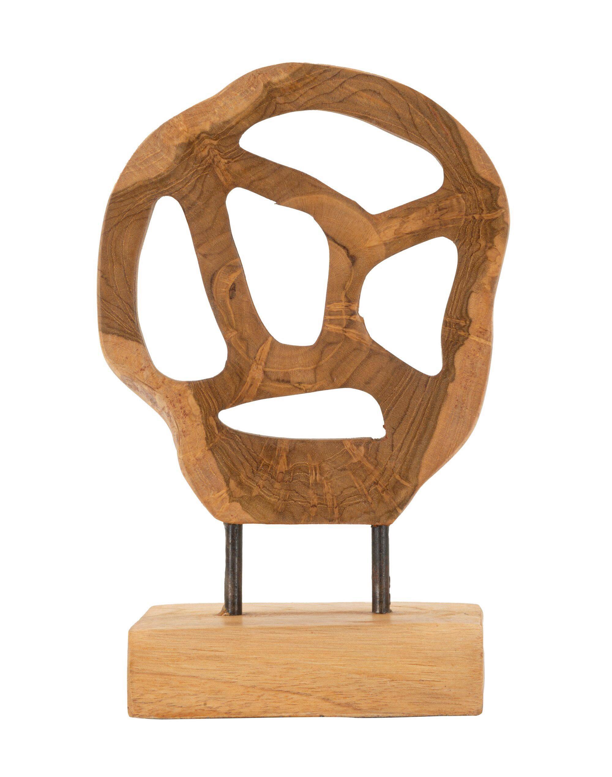 Skulptur Lubang Teak Braun, B: 18 cm - Braun, Basics, Holz (18/27/10cm)