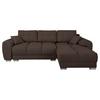 Ecksofa Azzuro Braun S: 256x175 cm - Silberfarben/Braun, Design, Textil (256/175cm) - Livetastic