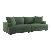 Big Sofa Pelle Mit Kissen B: 261 Cm Grün - Wengefarben/Grün, Trend, Textil (261/124cm) - Luca Bessoni
