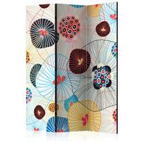 PARAVENT Multicolor Hellblau B: 135 cm - Multicolor/Hellblau, Basics, Holz/Textil (135/172/3cm) - artgeist