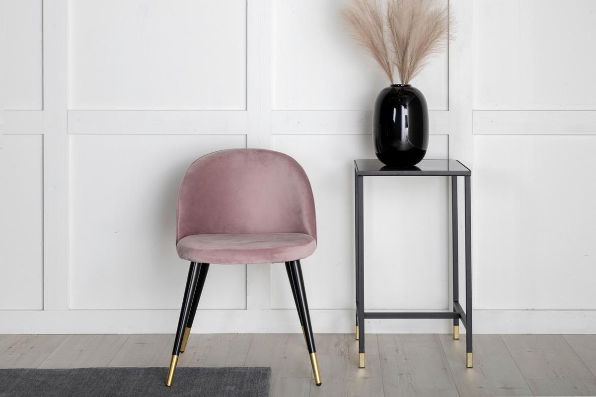 Stuhl-set Velvet - Pink/Messingfarben, Design, Textil/Metall (57/76.5/50cm) - Livetastic
