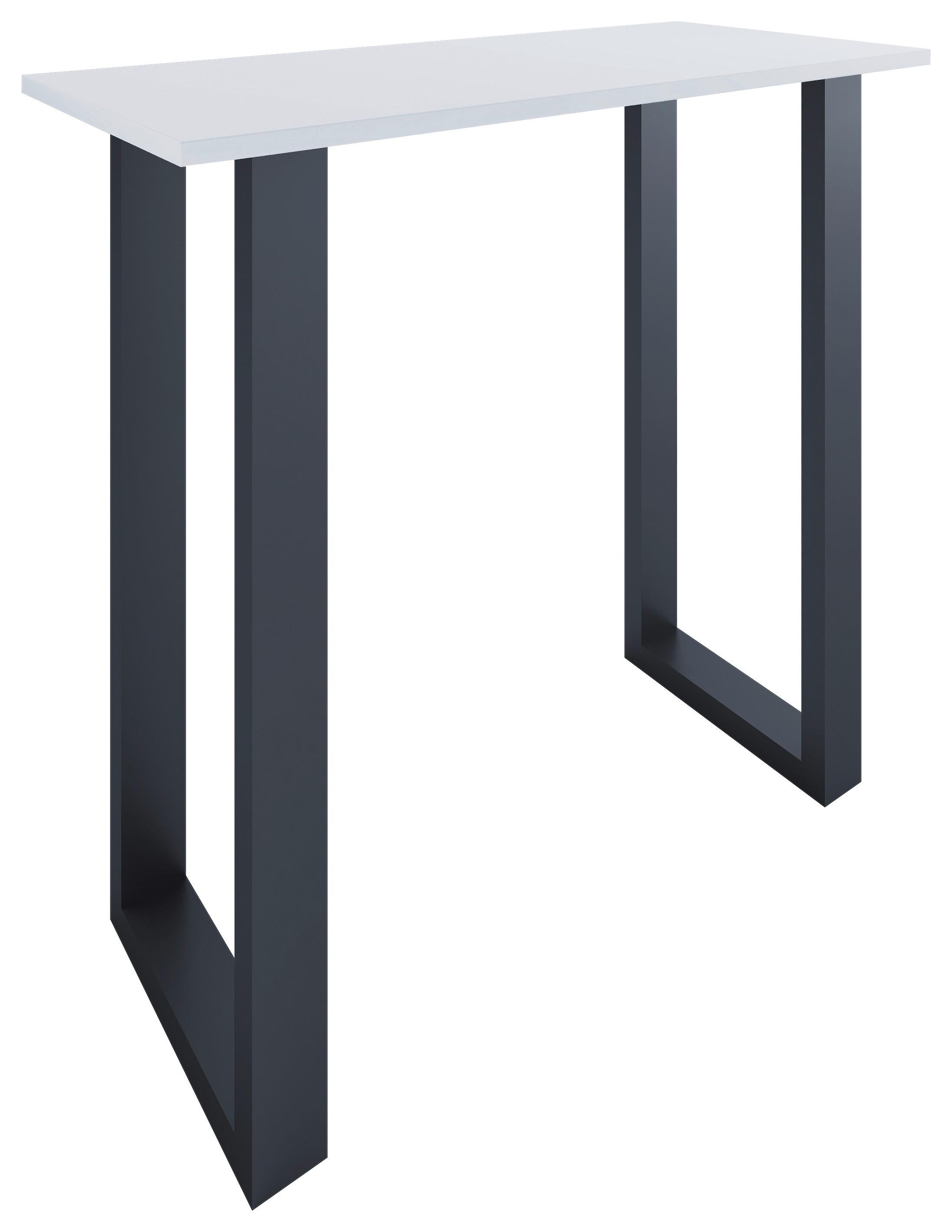 Bartisch Xona B 110x50 - Schwarz/Weiß, KONVENTIONELL, Holzwerkstoff/Metall (110/50/102cm)