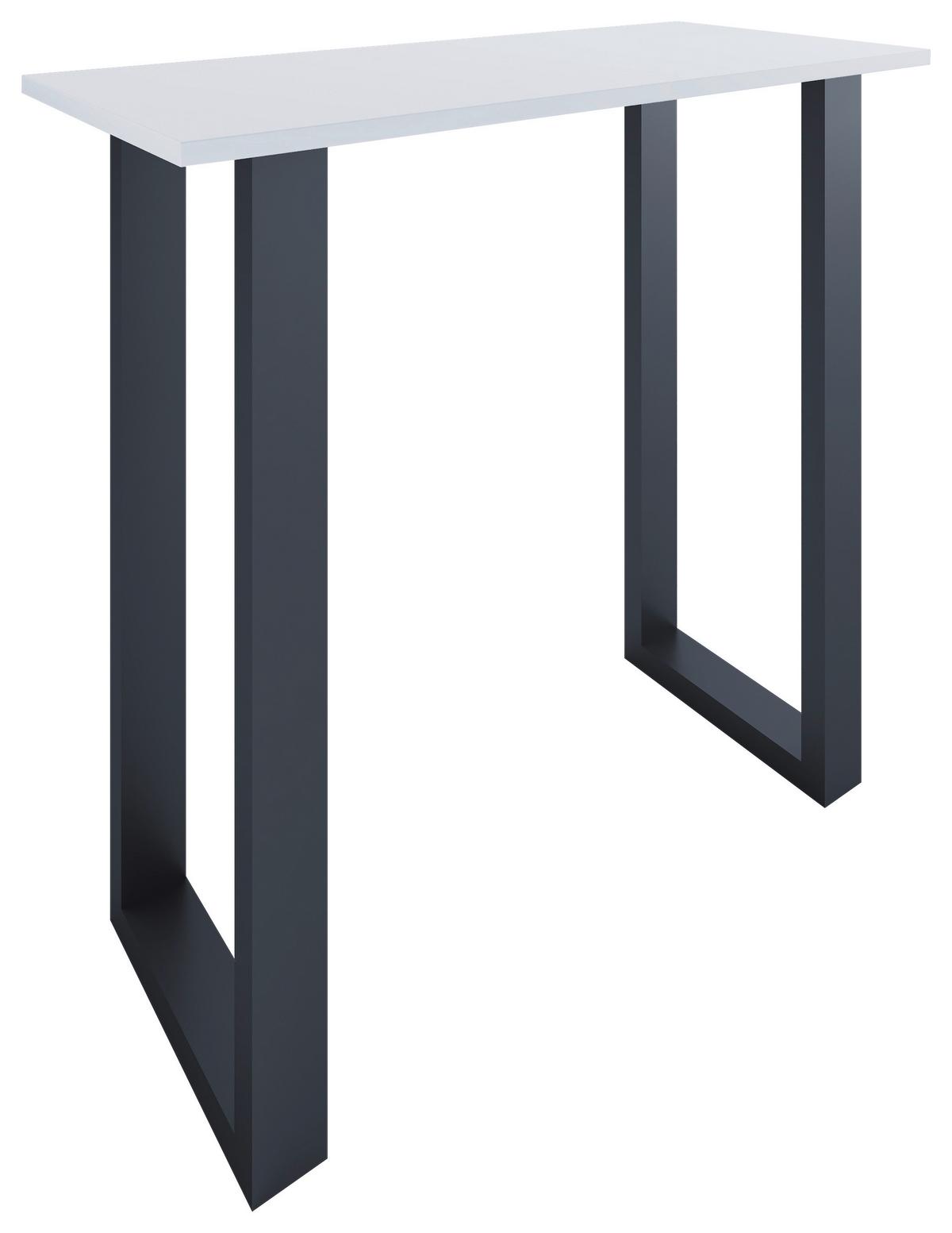 Bartisch Xona B 110x50 - Schwarz/Weiß, KONVENTIONELL, Holzwerkstoff/Metall (110/50/102cm)