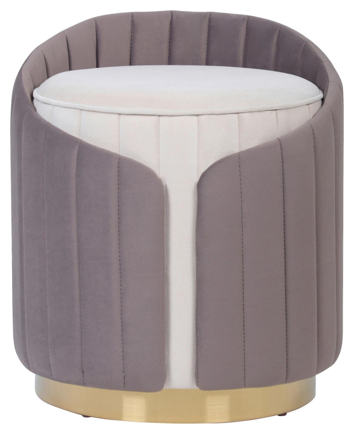 Hocker Corvin 125 *beige/Taupe B: 40 cm - Taupe/Beige, Design, Textil (40/45cm) - Kayoom