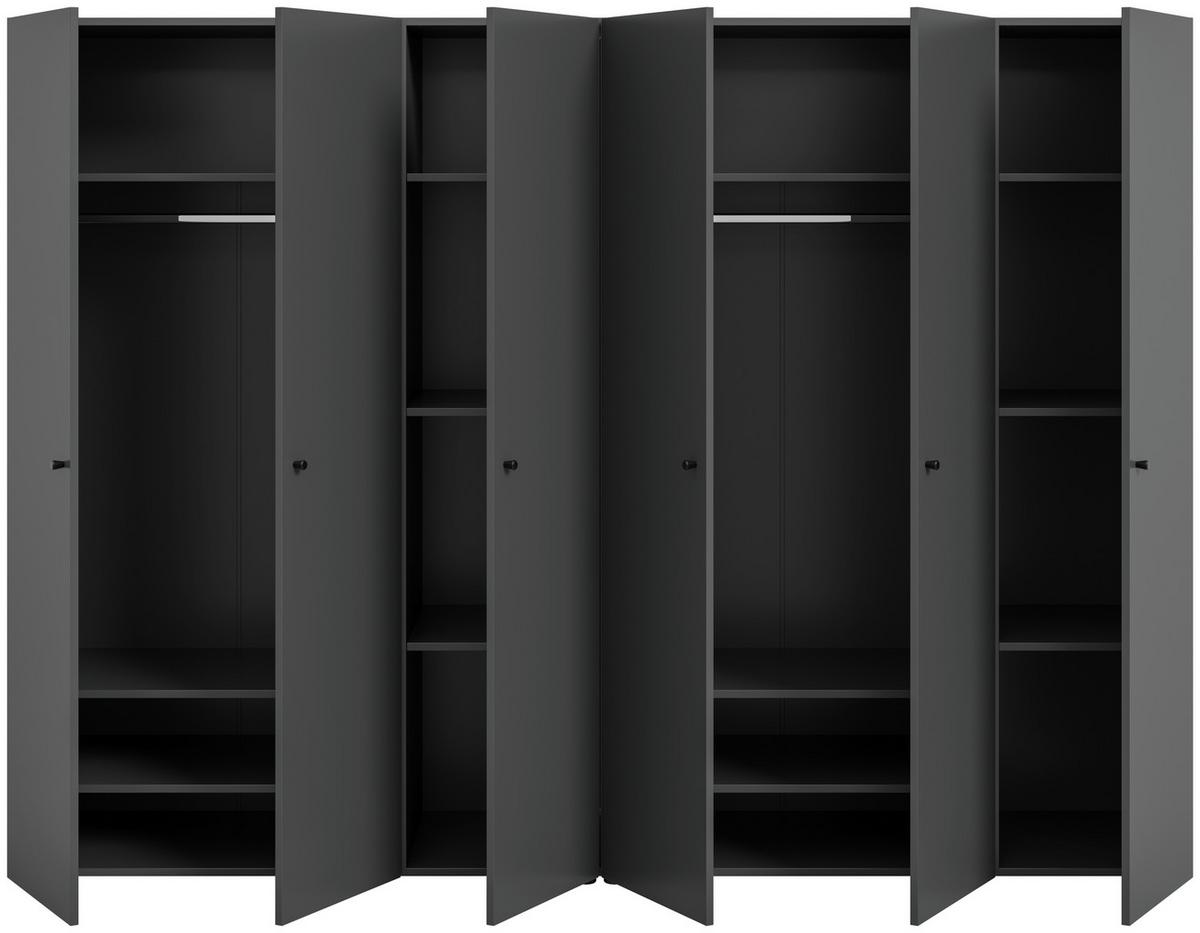 Drehtürenschrank Darwin, Anthrazit B: 240 Cm - Anthrazit, MODERN, Holzwerkstoff (240/176/51cm) - MID.YOU