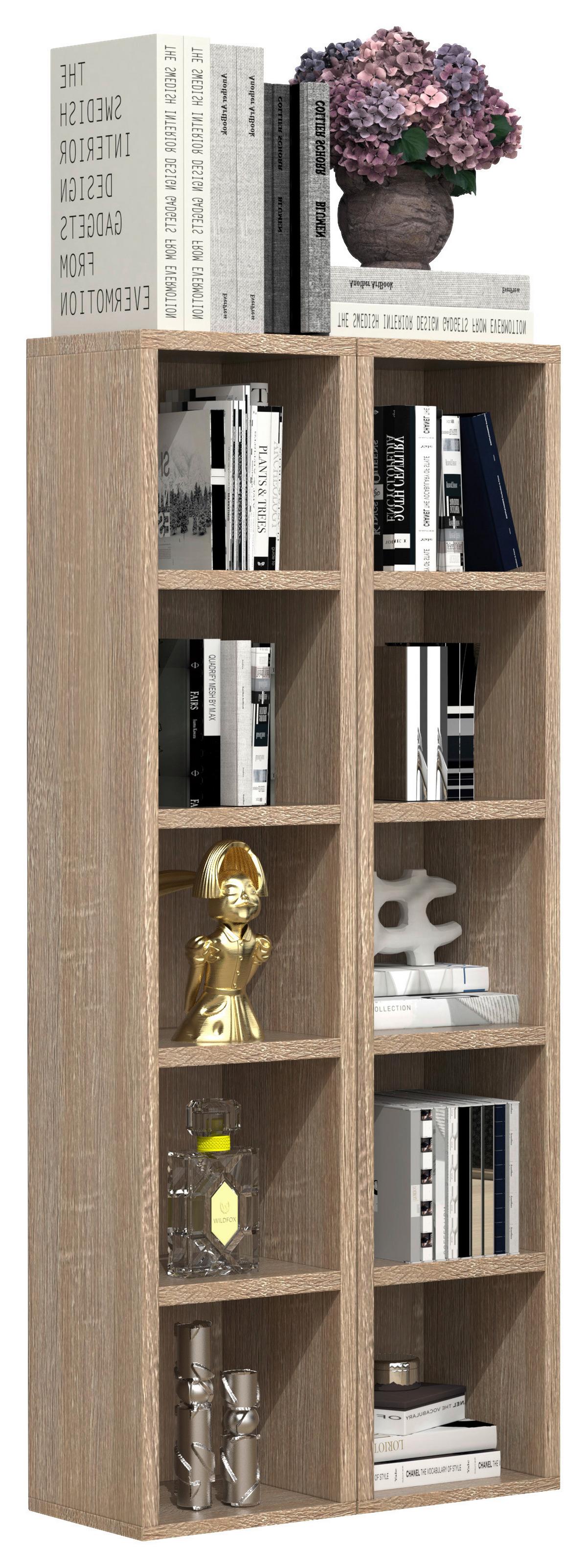CD-Regal Megosa Sonoma Eiche Dekor - Sonoma Eiche, Design, Holzwerkstoff (40/94/17cm) - MID.YOU