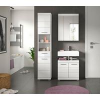 Badezimmer Scout Weiß B: 97 cm - Weiß Hochglanz/Silberfarben, MODERN, Glas/Holzwerkstoff (97cm) - MID.YOU