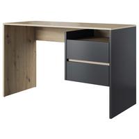 Schreibtisch mit Stauraum B 125cm H 75,5cm Paco 3, Eiche - Eichefarben/Anthrazit, Basics, Holzwerkstoff (125/51,6/75,5cm) - P & B