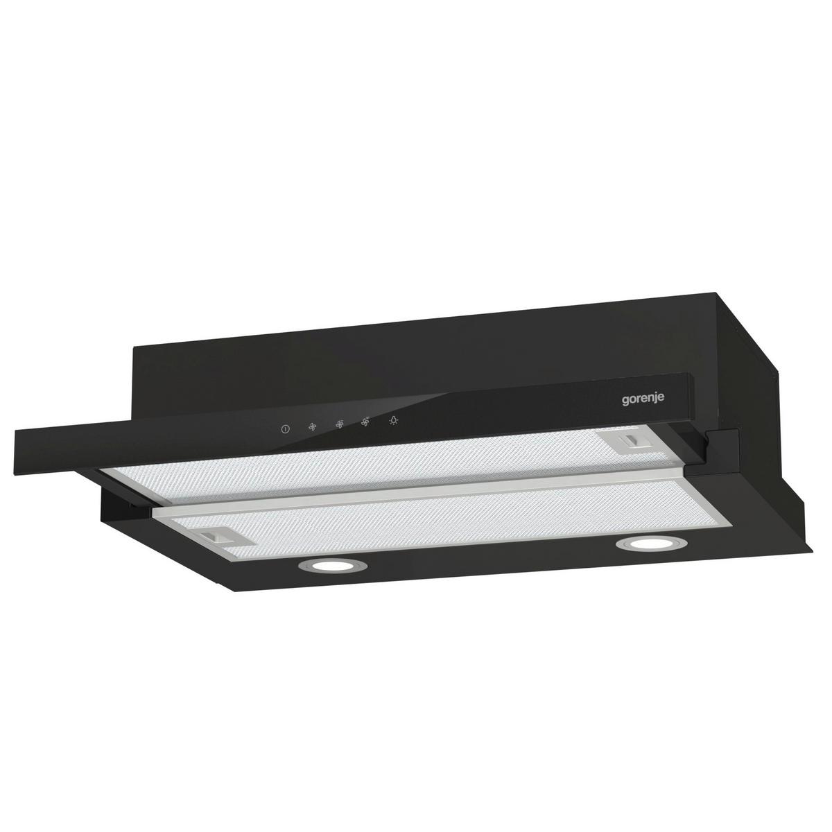 Flachschirmhaube Th64e3bg Schwarz B: 60 Cm, Led - Schwarz, Basics (60/17/30,6cm)
