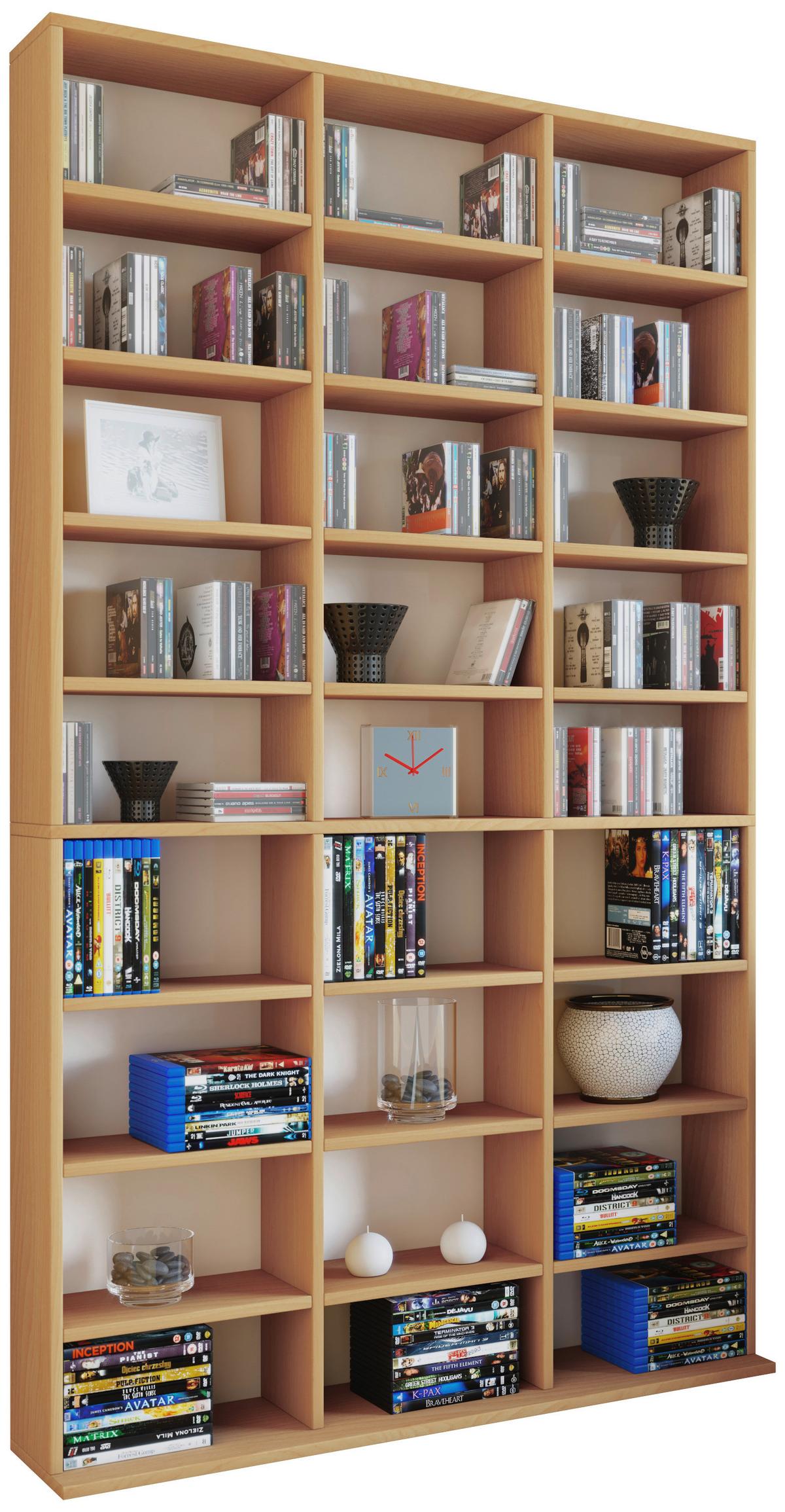 Regál Megosa Maxi dekor buk - barvy buku, Konvenční, kompozitní dřevo (102/183/18 (23)cm) - MID.YOU