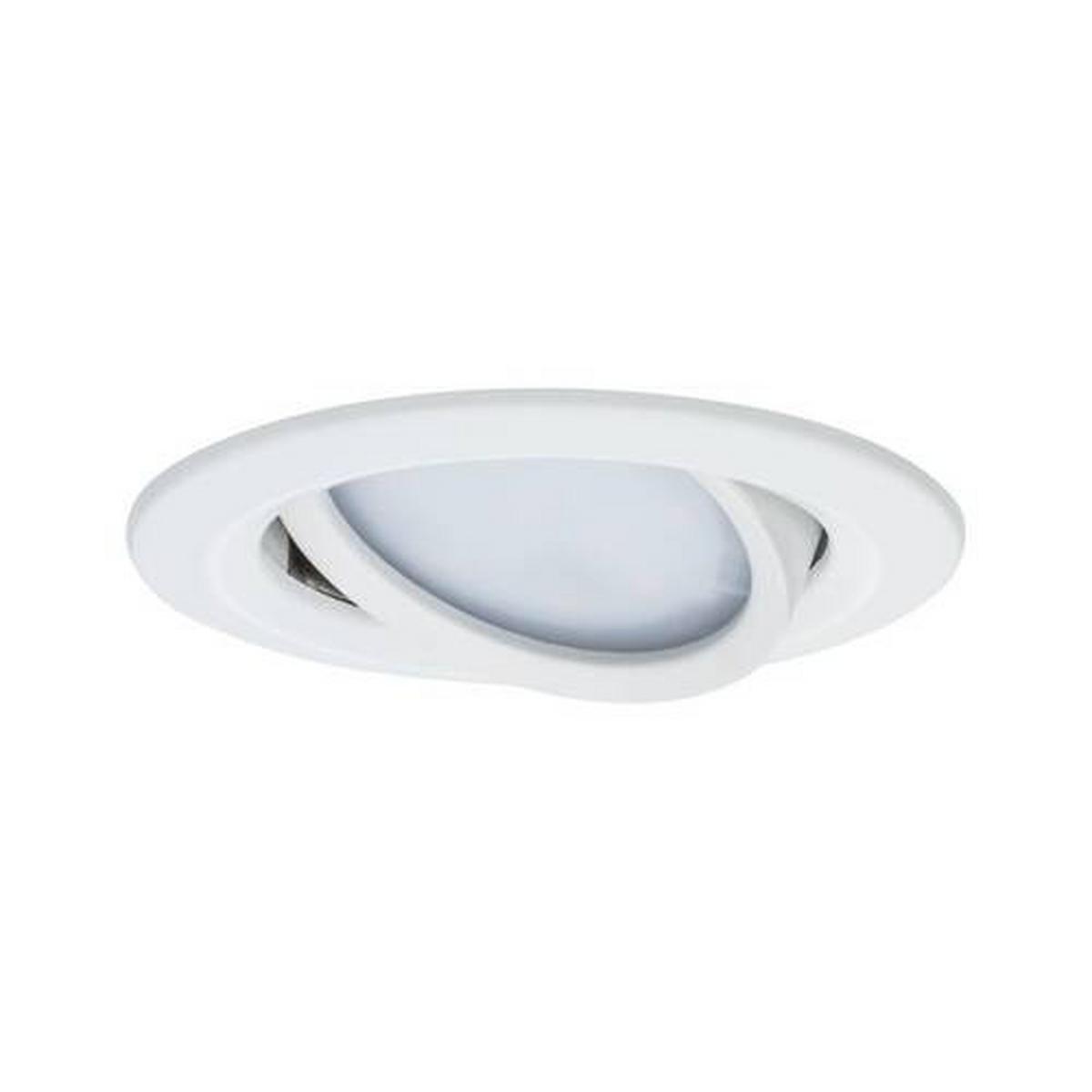 Deckenleuchte 3er-Set Ø 8,4 cm, dimmbar, Rund - Alufarben/Weiß, Basics, Metall (8,4cm) - Paulmann