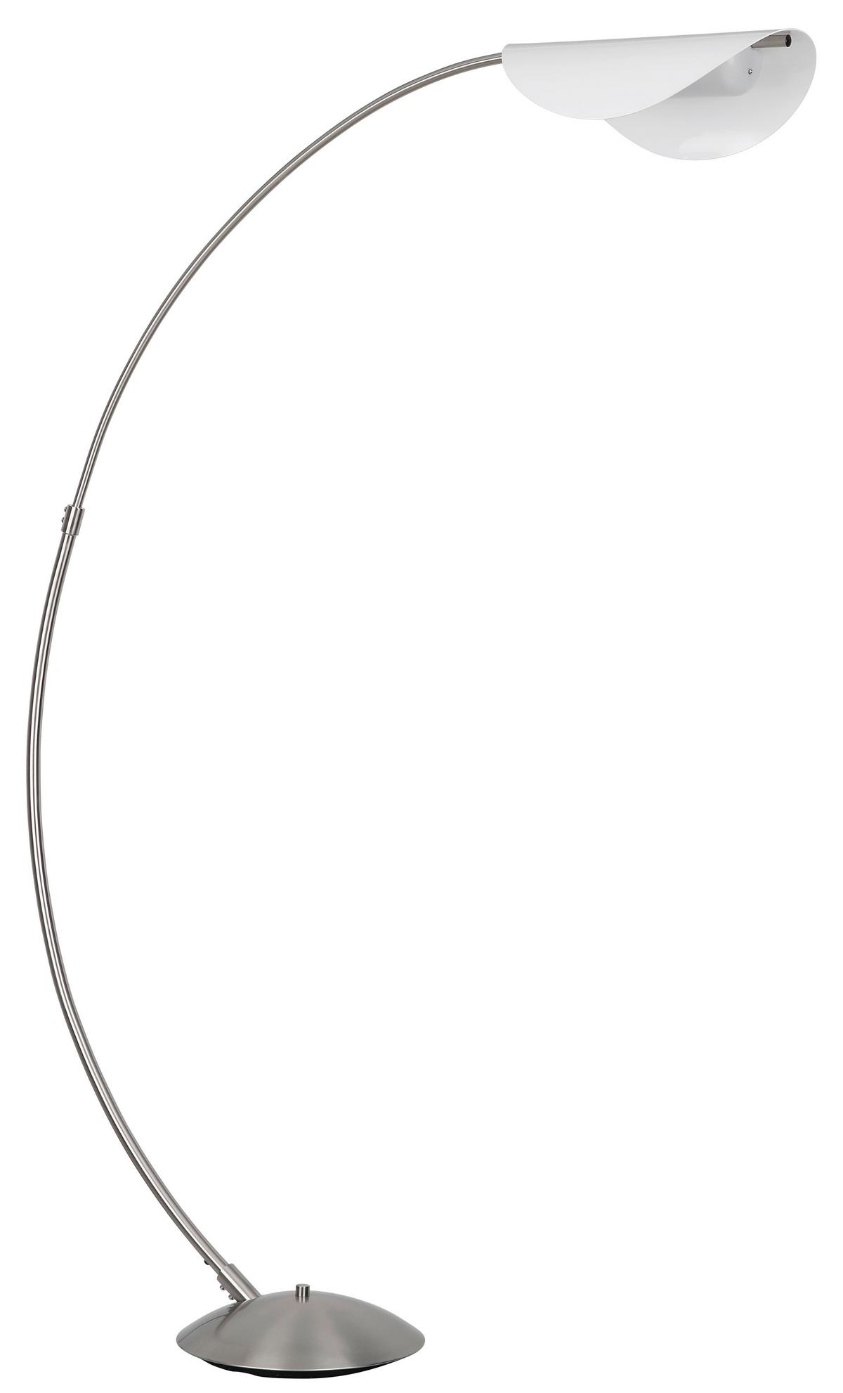 LED-Stehleuchte Robles Schwarz Nickelfarben L: 124 cm - Schwarz/Weiß, Design, Kunststoff/Metall (124/35/182cm) - Globo
