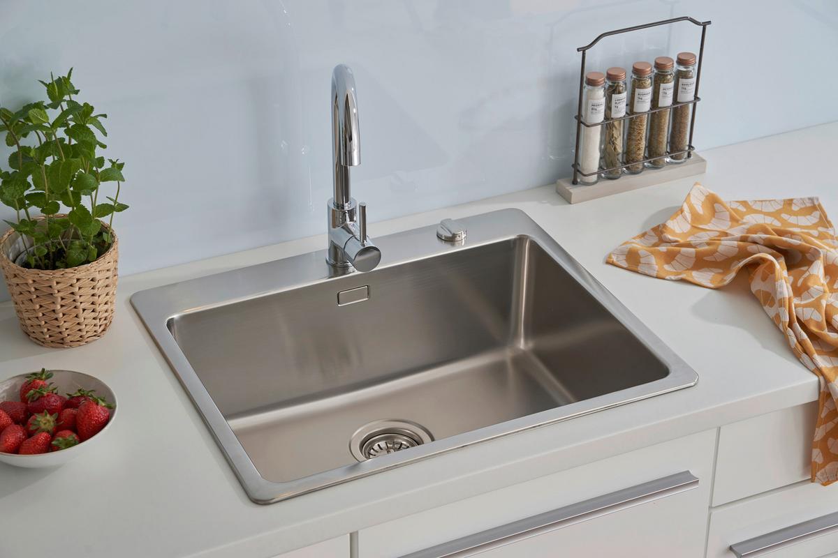 Spüle Respekta Inox Edelstahl Bxt: 60x50 cm - Edelstahlfarben, Trend, Metall (60/22,8/50cm) - Respekta