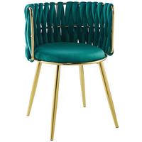 Sada židlí s područkami zelená - zelená/barvy zlata, Moderní, kov/textil (57/80/53cm) - MID.YOU