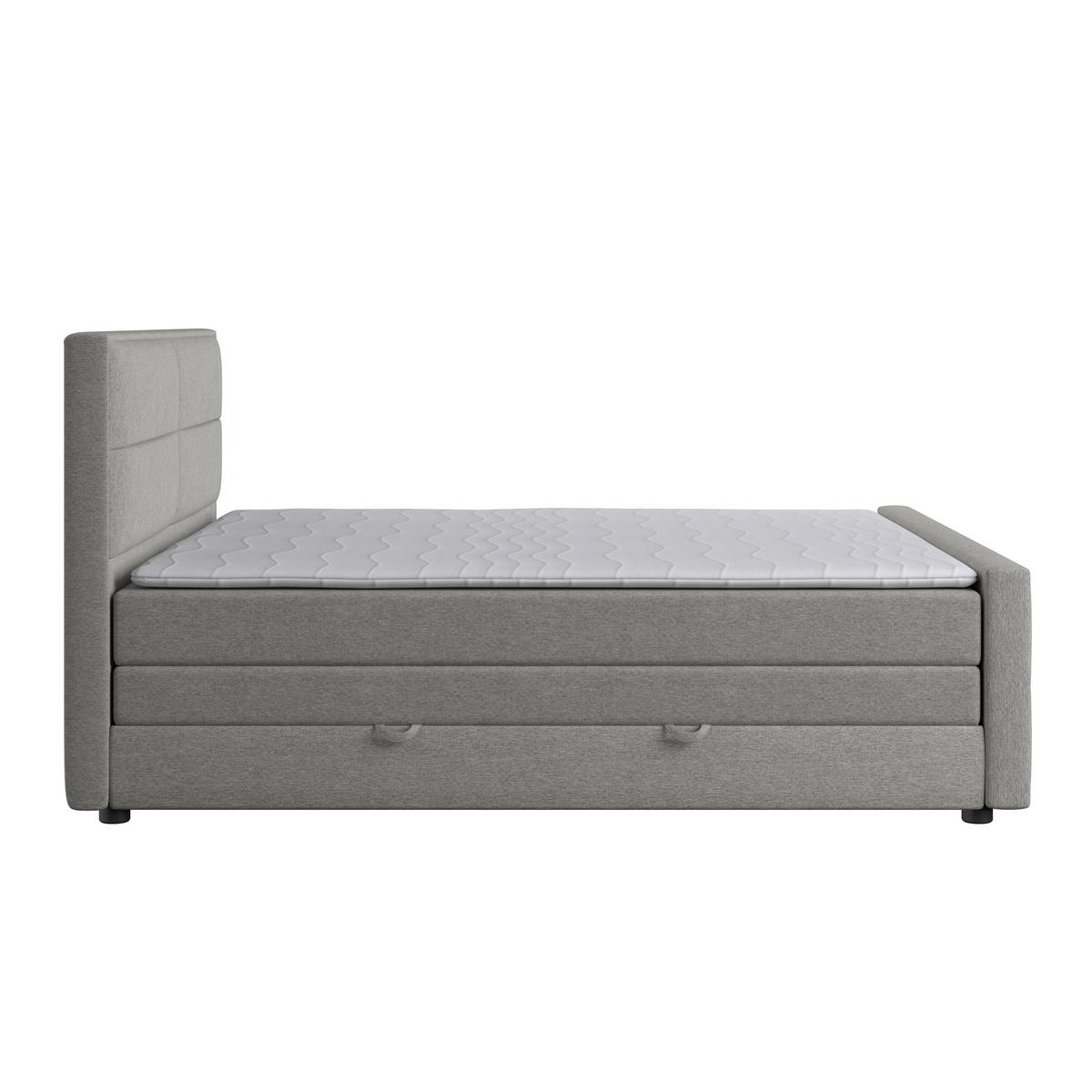 Boxspringbett mit Bettkasten Palermo 180x200 Silberfarben - Silberfarben/Schwarz, MODERN, Karton/Holzwerkstoff (180/200cm) - MID.YOU