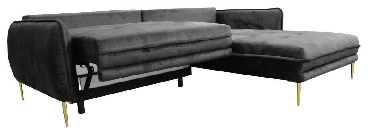 Ecksofa Whisper Anthrazit S: 264x196cm - Anthrazit/Goldfarben, Design, Textil (264/196cm) - MID.YOU