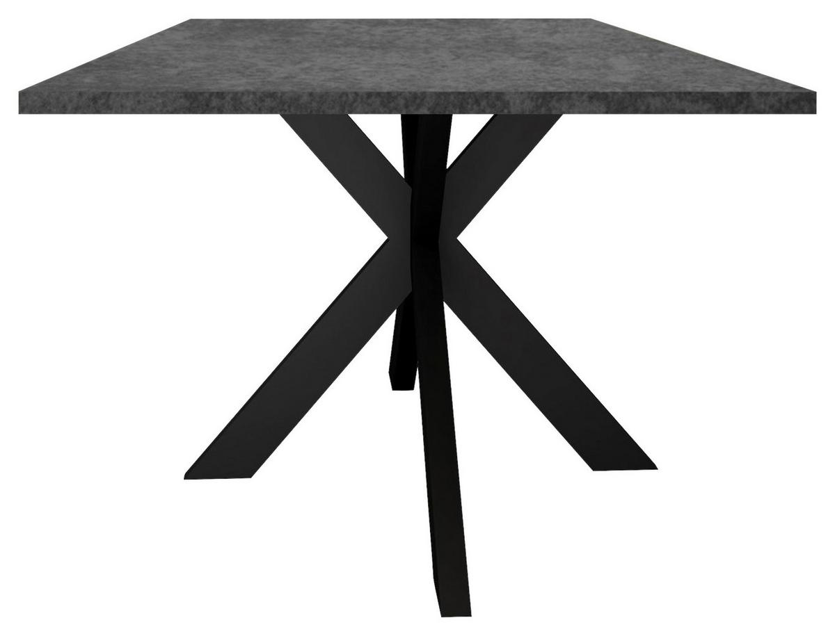 Esstisch Alex Graphitfarben, Schwarz - Schwarz/Graphitfarben, MODERN, Holzwerkstoff/Metall (160/90/78cm) - Livetastic