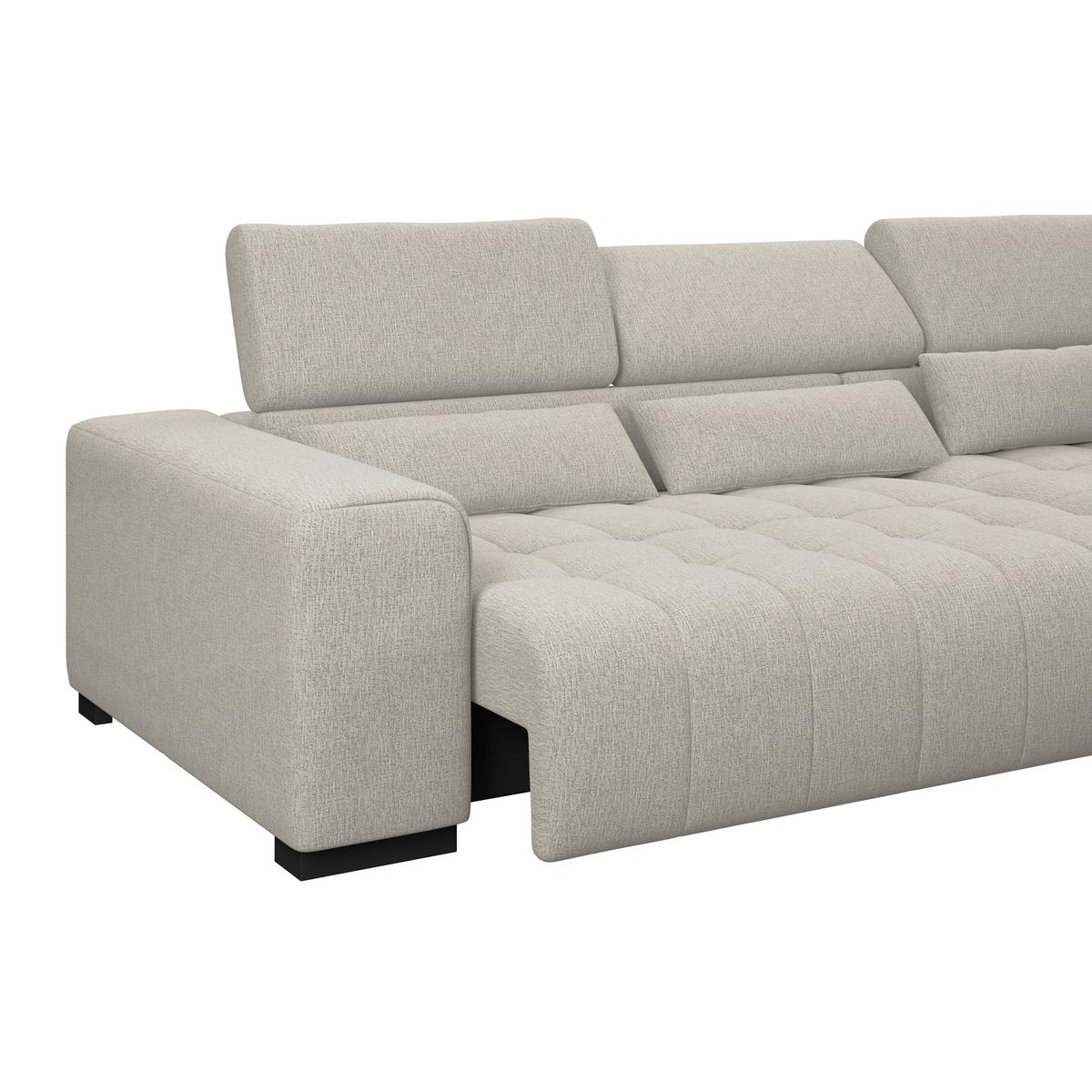 Ecksofa Matera Beige/Naturfarben 311x226 cm - Beige/Schwarz, Trend, Textil (311/226cm)