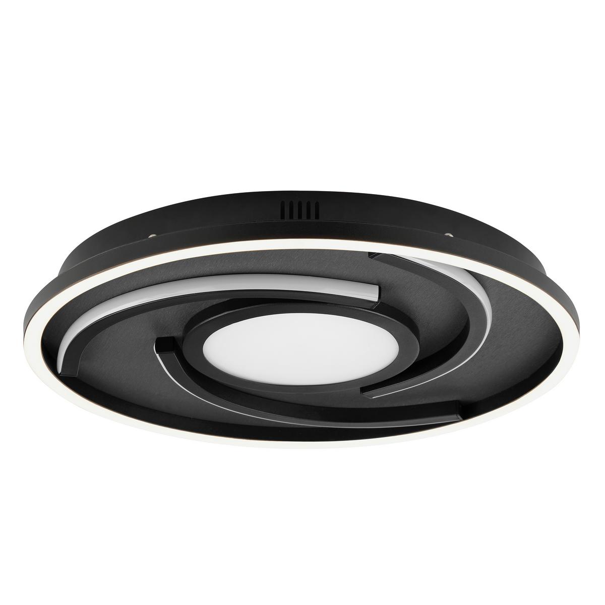 LED-Deckenleuchte Hardy Schwarz D: 35 cm - Schwarz, Design, Kunststoff/Textil (35/4,8cm) - Brilliant