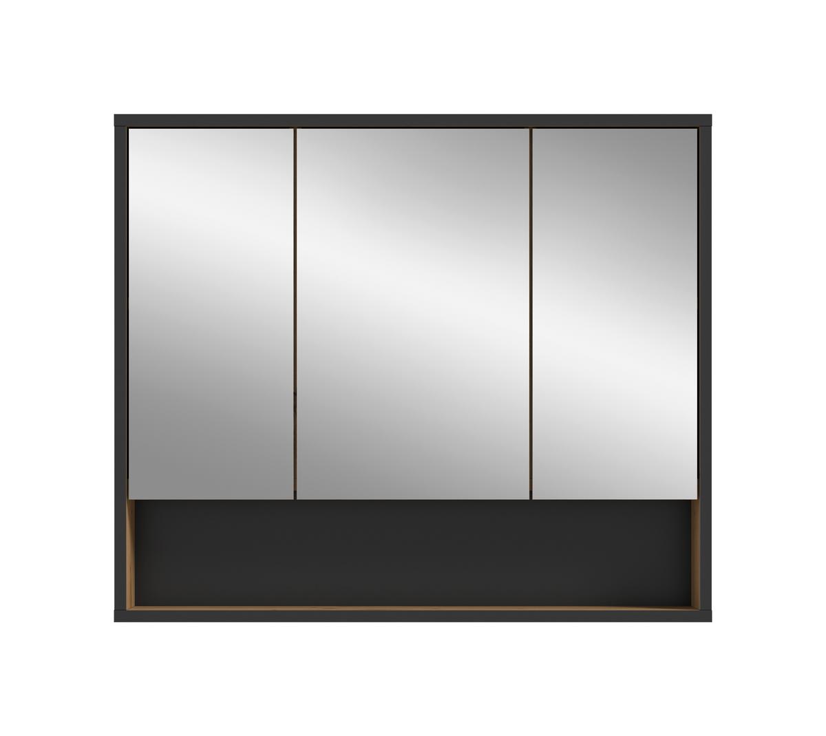 Spiegelschrank Bagno Eiche Artisan Dekor B: 80cm - Eiche Artisan, Trend, Glas/Holzwerkstoff (80/68/19cm) - MID.YOU