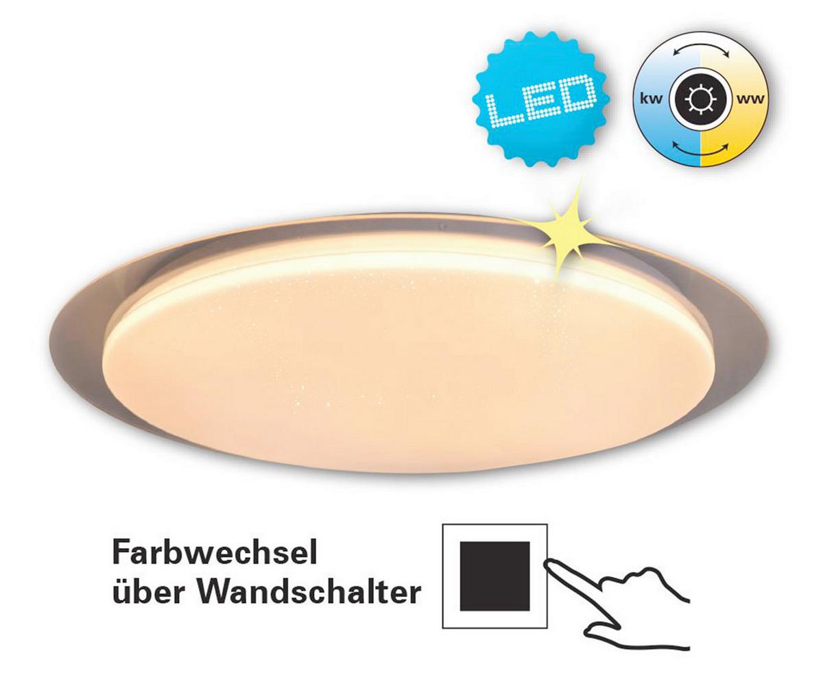 Led-deckenleuchte Locarno Ø 46 Cm Mit Farbtemperaturwechsler - Klar/Weiß, Basics, Kunststoff/Metall (46/7cm) - Näve