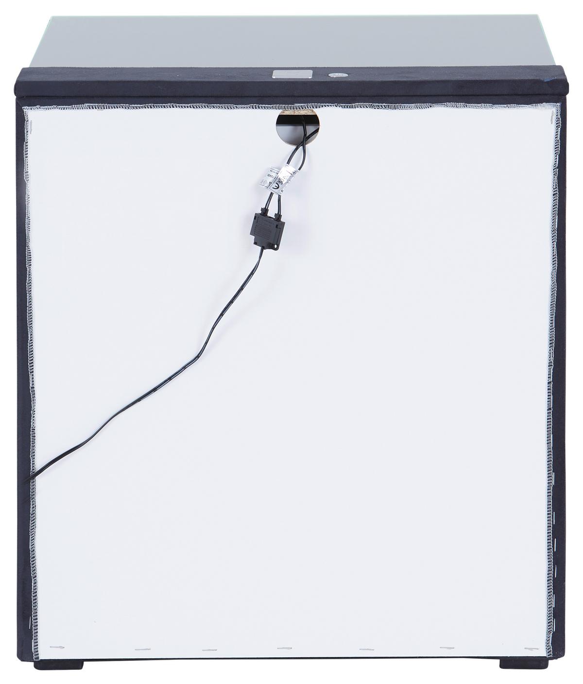 Nachtkästchen Josie - Dunkelgrau/Schwarz, MODERN, Glas/Holzwerkstoff (48/56/45,5cm)