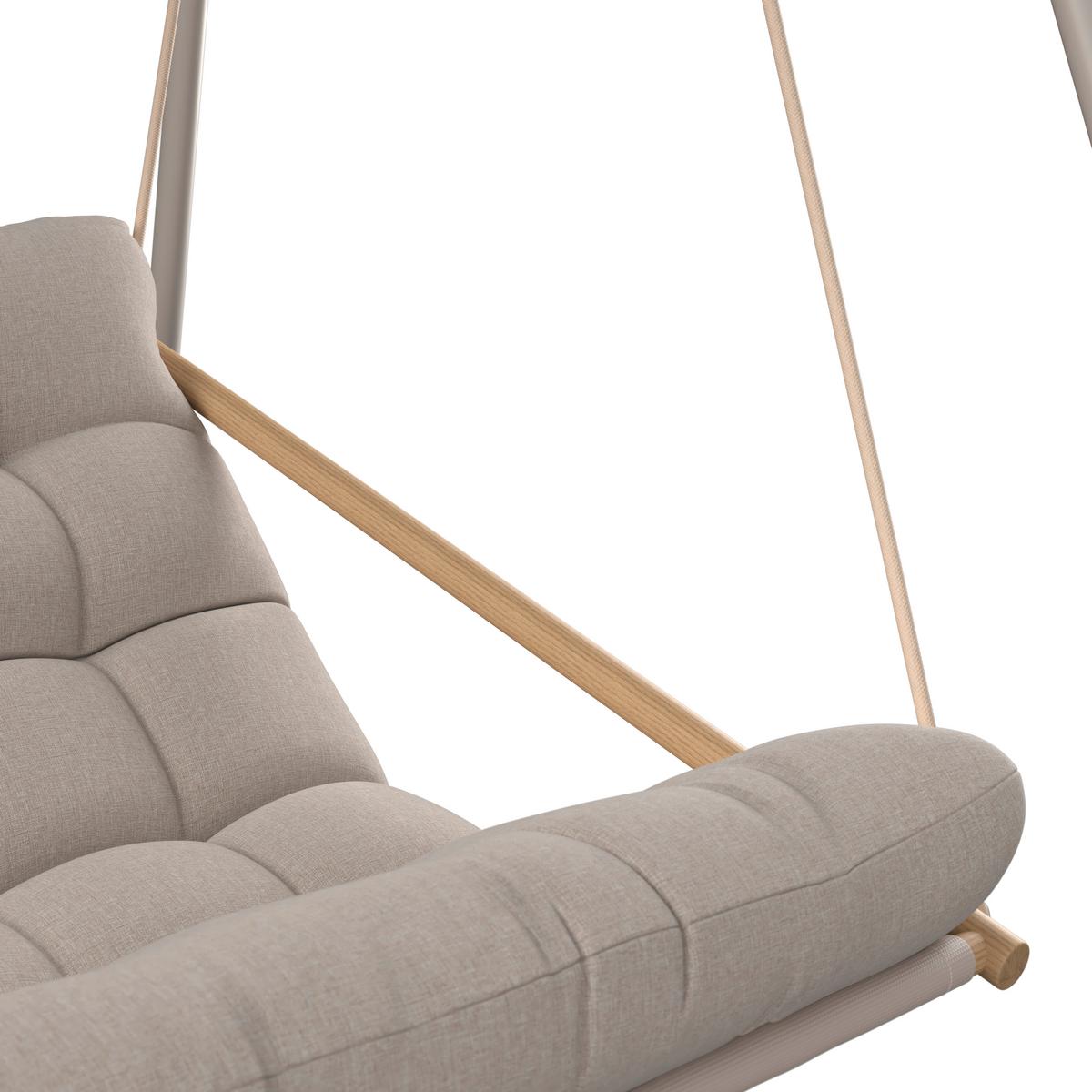 Hollywoodschaukel Bilbao - Dunkelgrau/Beige, MODERN, Textil/Metall (220/151/195cm) - Beldano